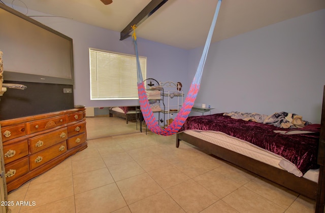 720 W Dewey Ave, Coolidge, AZ 85128 - bedroom featuring light tile patterned floors and beamed ceiling