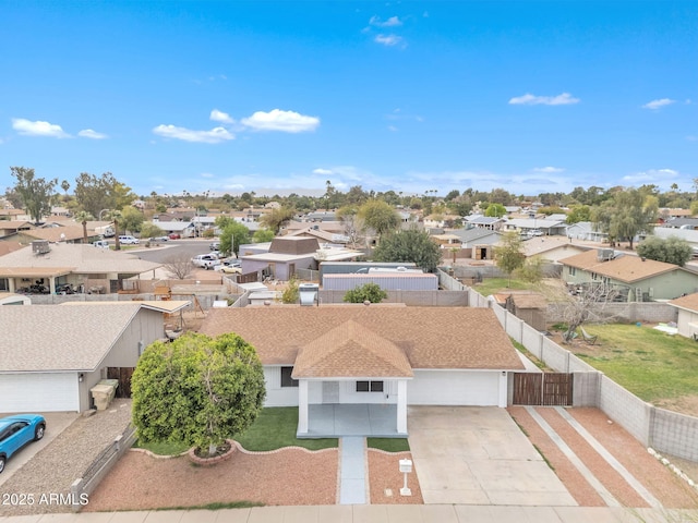 aerial view featuring a residential view