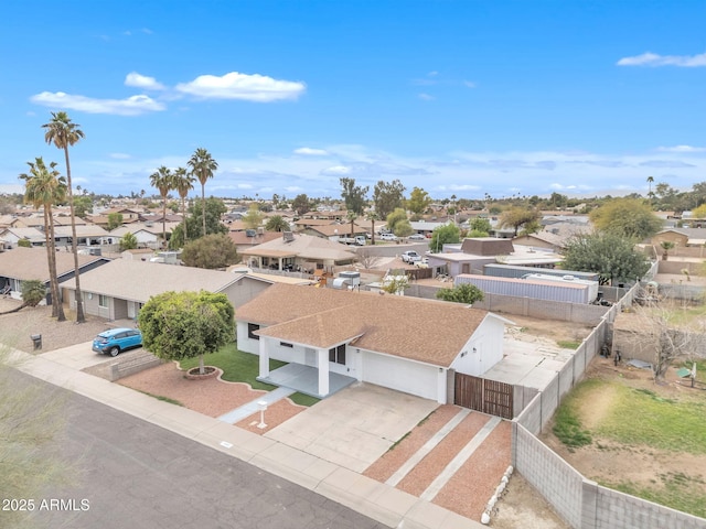 bird's eye view featuring a residential view