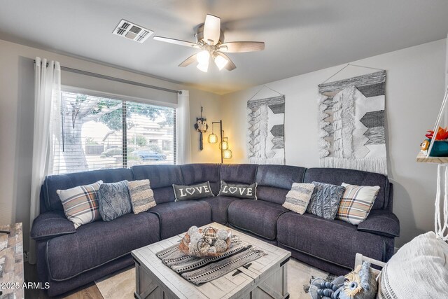8738 W Runion Dr, Peoria, AZ 85382 - living room featuring a ceiling fan