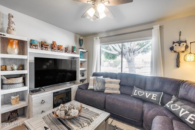 8738 W Runion Dr, Peoria, AZ 85382 - living area featuring a ceiling fan and wood finished floors