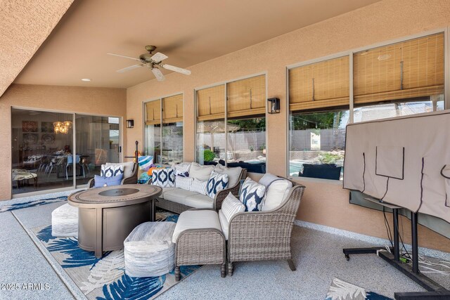 8738 W Runion Dr, Peoria, AZ 85382 - view of patio featuring a ceiling fan and an outdoor hangout area