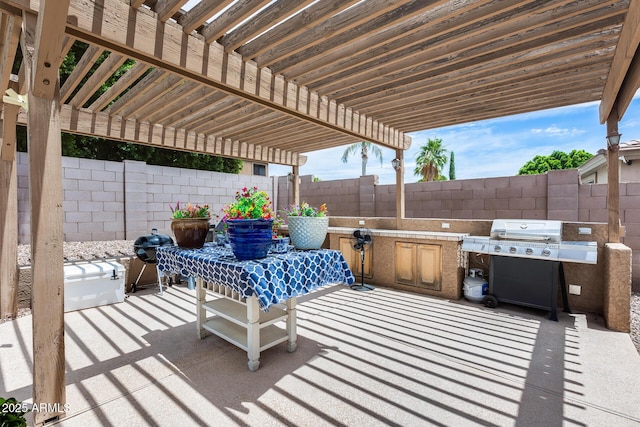 8738 W Runion Dr, Peoria, AZ 85382 - fenced backyard featuring a patio area and a pergola