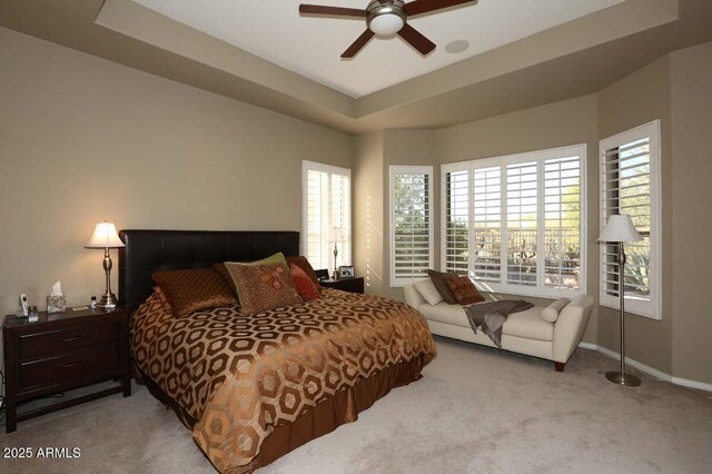 32764 N 68th Pl, Scottsdale, AZ 85266 - carpeted bedroom featuring a ceiling fan, baseboards, and multiple windows