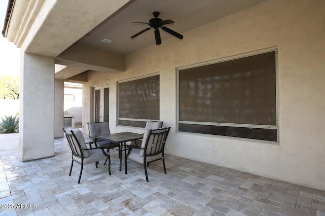 32764 N 68th Pl, Scottsdale, AZ 85266 - view of patio / terrace featuring outdoor dining area and ceiling fan