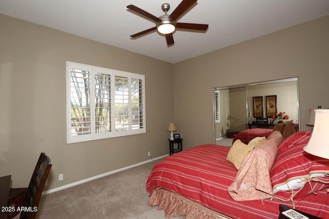 32764 N 68th Pl, Scottsdale, AZ 85266 - carpeted bedroom featuring baseboards, a ceiling fan, and a closet