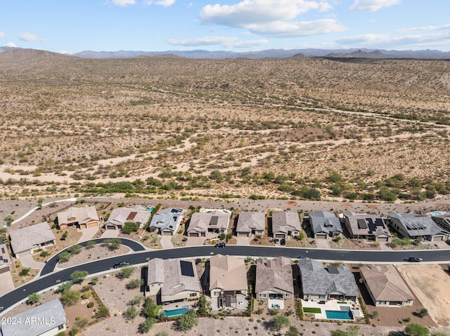 bird's eye view featuring a mountain view