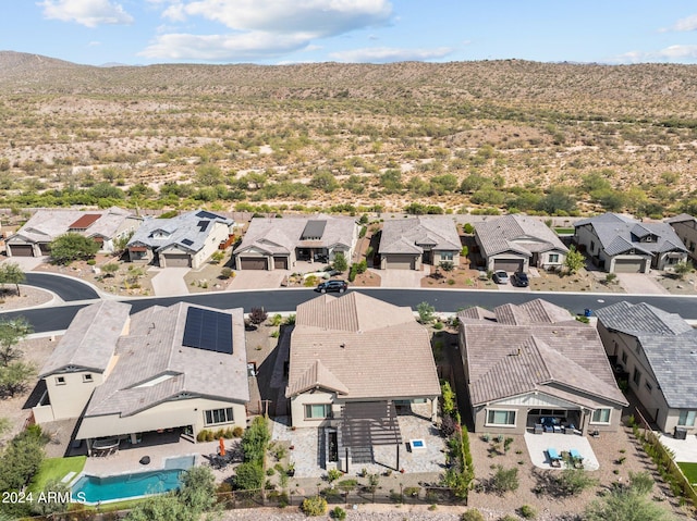 bird's eye view with a mountain view