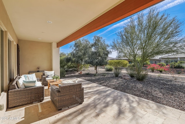 view of patio with an outdoor hangout area