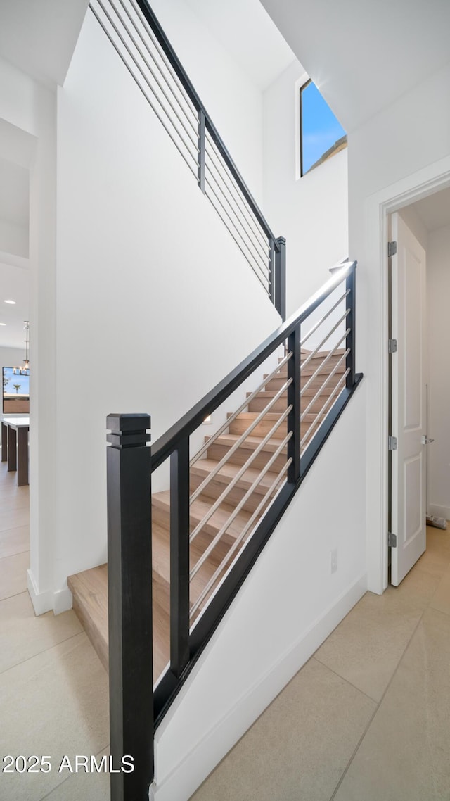 staircase with baseboards