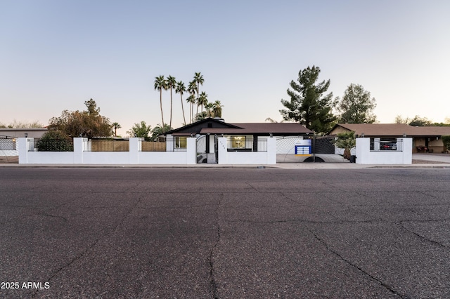 view of single story home