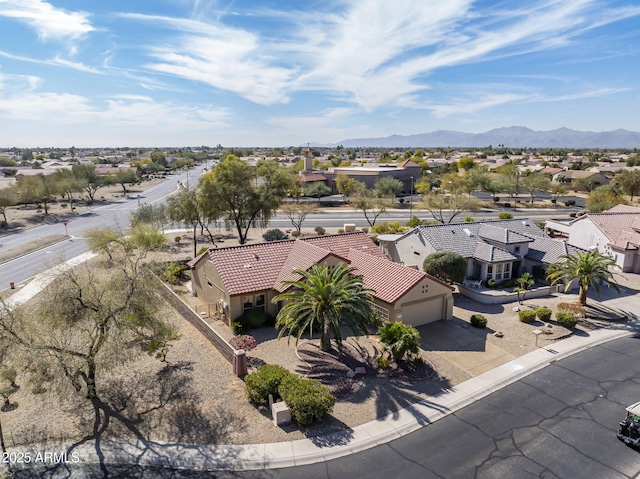 aerial view featuring a mountain view