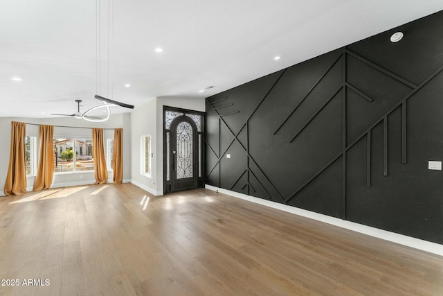 entryway with light wood-type flooring