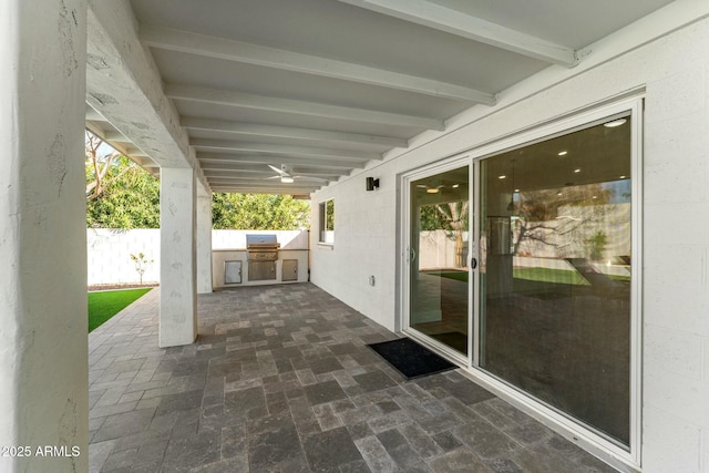 view of patio / terrace with exterior kitchen and grilling area