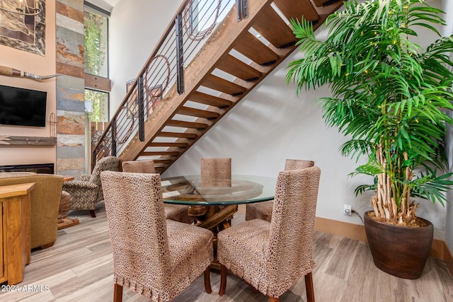 dining area featuring light hardwood / wood-style flooring