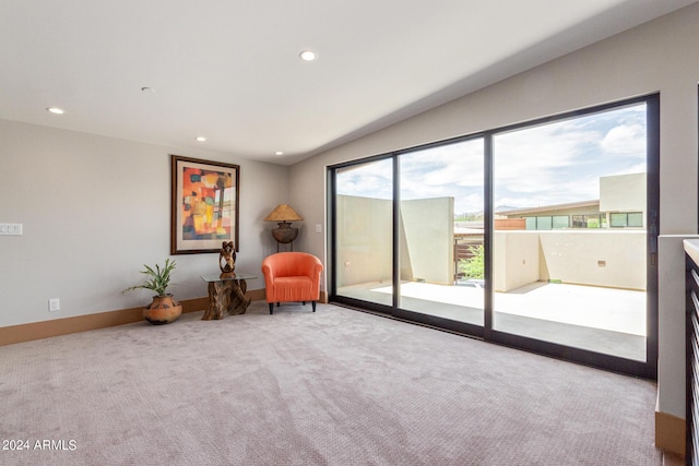 unfurnished room with light colored carpet and plenty of natural light