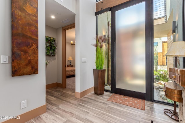 foyer featuring light hardwood / wood-style floors