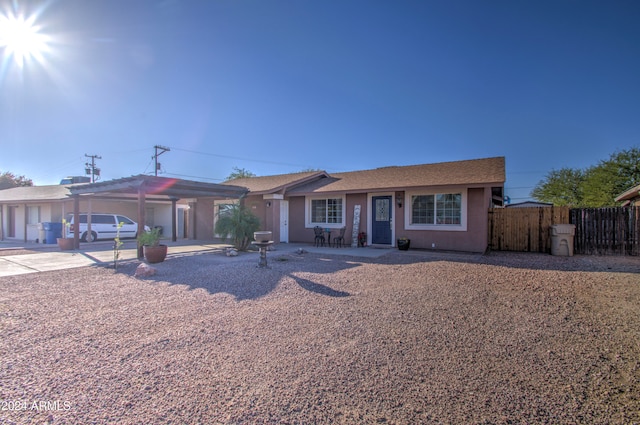 view of single story home