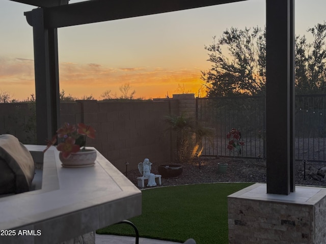 view of yard with fence