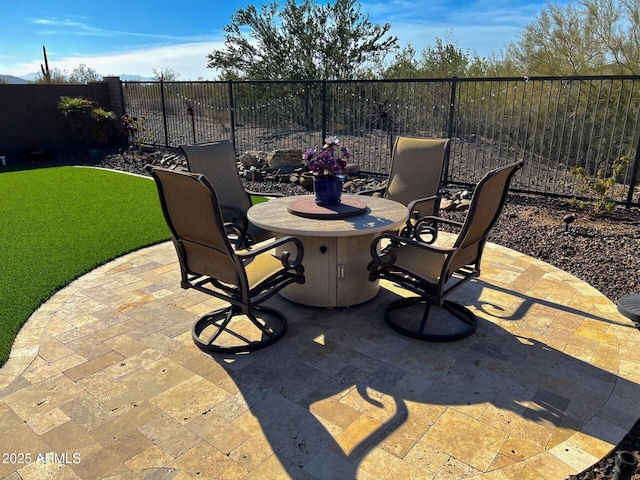 view of patio featuring a fenced backyard