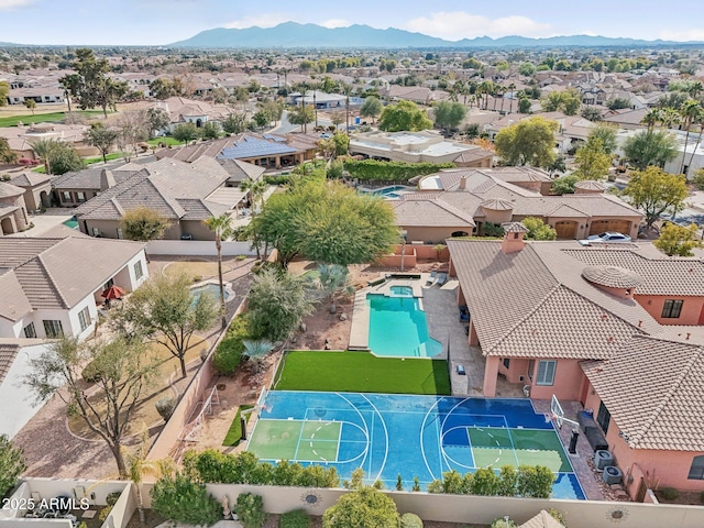 aerial view featuring a mountain view