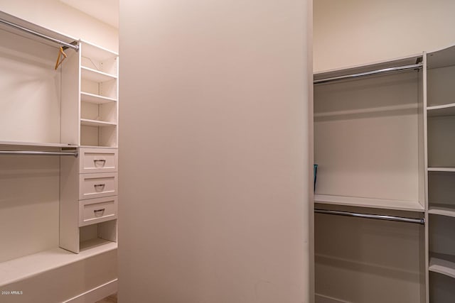 view of walk in closet