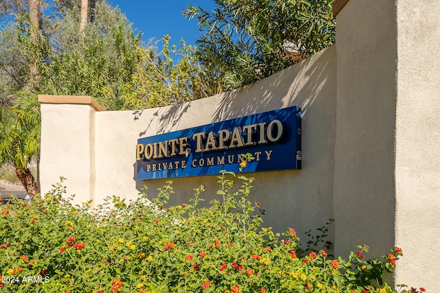 view of community sign