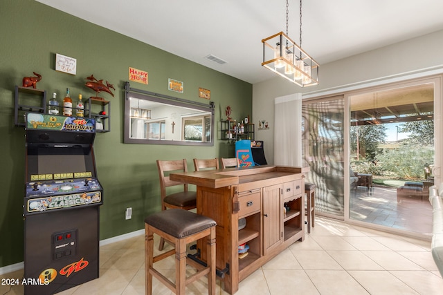 view of tiled dining space