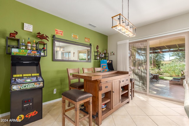 interior space with light tile patterned floors