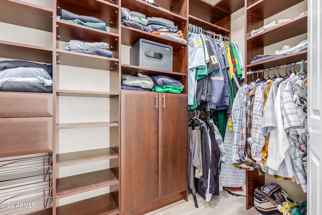 spacious closet with light wood-type flooring