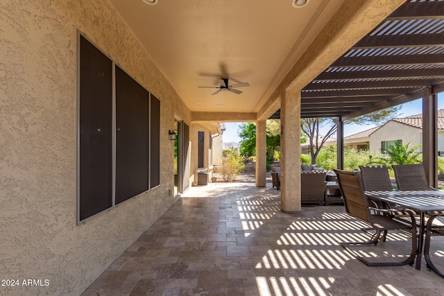 view of patio with ceiling fan