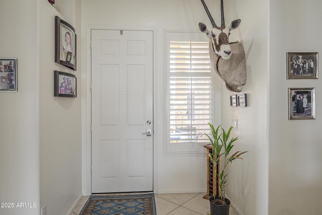 view of tiled foyer entrance