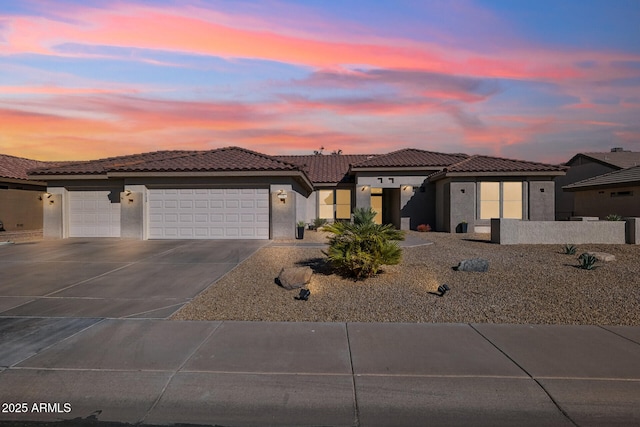 view of front of house with a garage