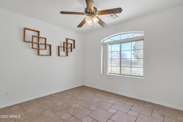 unfurnished room featuring ceiling fan