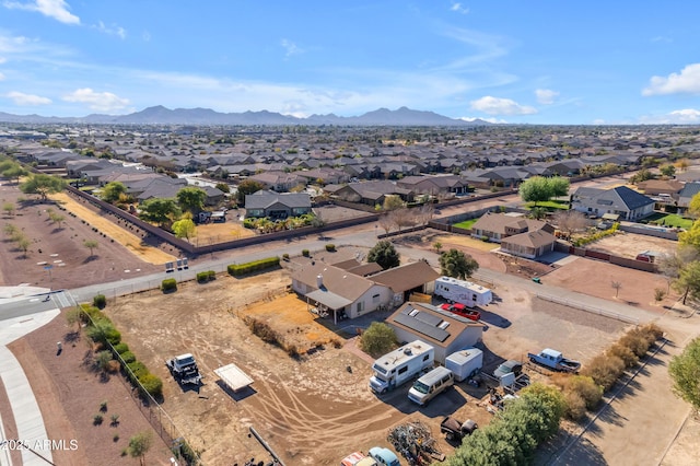 bird's eye view with a mountain view