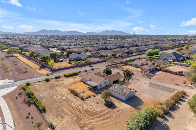 drone / aerial view with a mountain view