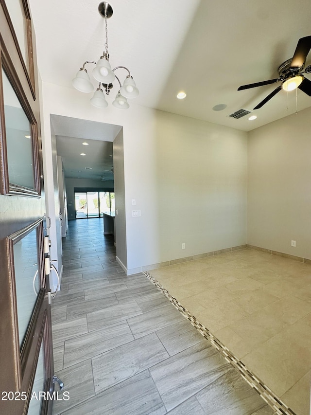 interior space featuring an inviting chandelier