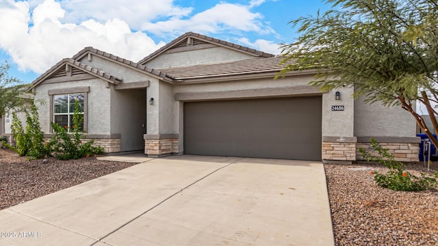 view of front of property featuring a garage