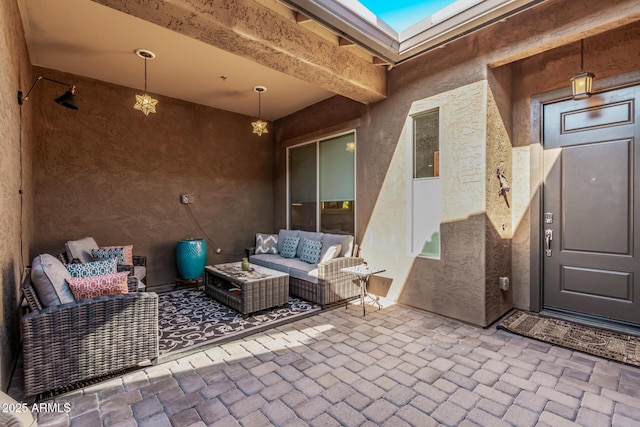 view of patio featuring an outdoor hangout area