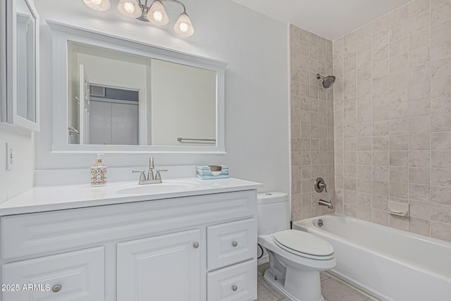 3059 E Tyson Ct, Gilbert, AZ 85295 - full bath featuring vanity, toilet,  shower combination, and tile patterned floors