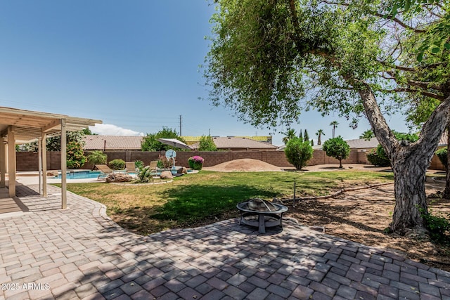 3059 E Tyson Ct, Gilbert, AZ 85295 - view of patio / terrace featuring an outdoor fire pit