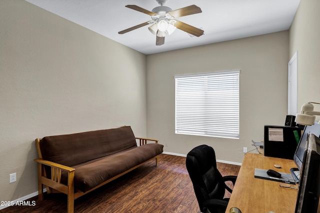 110 E Saddle Way, San Tan Valley, AZ 85143 - office featuring ceiling fan and wood finished floors