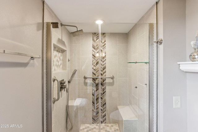 bathroom featuring an enclosed shower