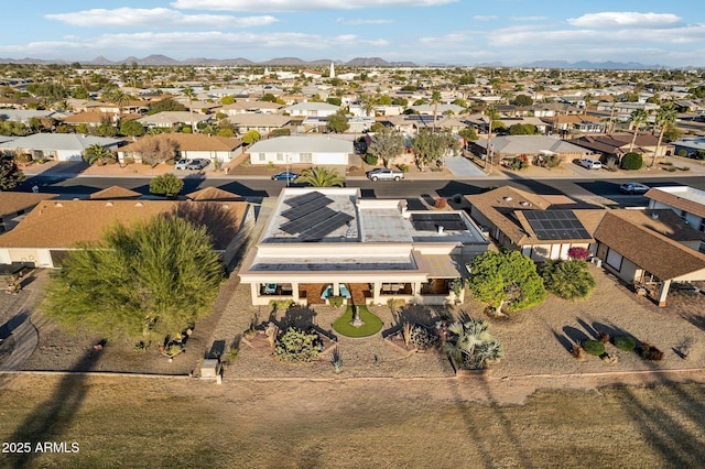 drone / aerial view with a mountain view