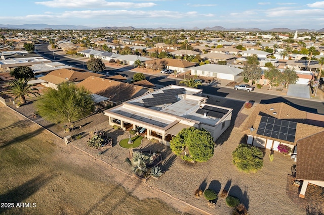 birds eye view of property featuring a mountain view