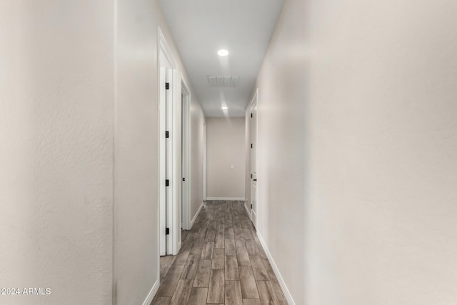 hall featuring wood-type flooring