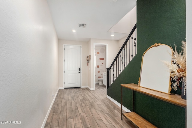 entrance foyer with wood-type flooring