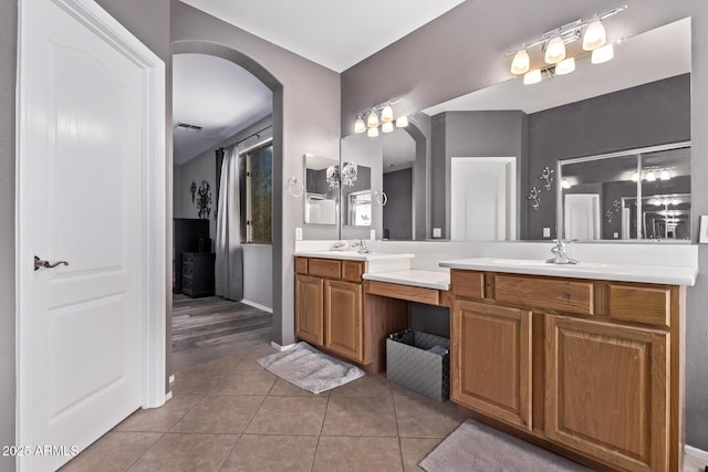 1405 E Aloe Dr, Chandler, AZ 85286 - full bath with double vanity, tile patterned flooring, and baseboards