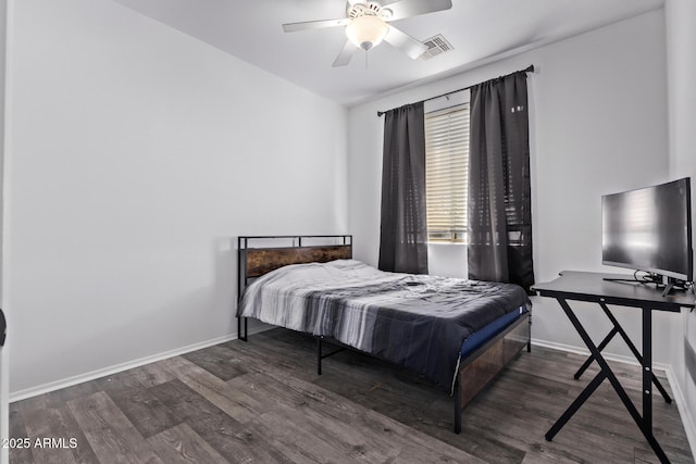 1405 E Aloe Dr, Chandler, AZ 85286 - bedroom featuring wood finished floors, baseboards, and ceiling fan