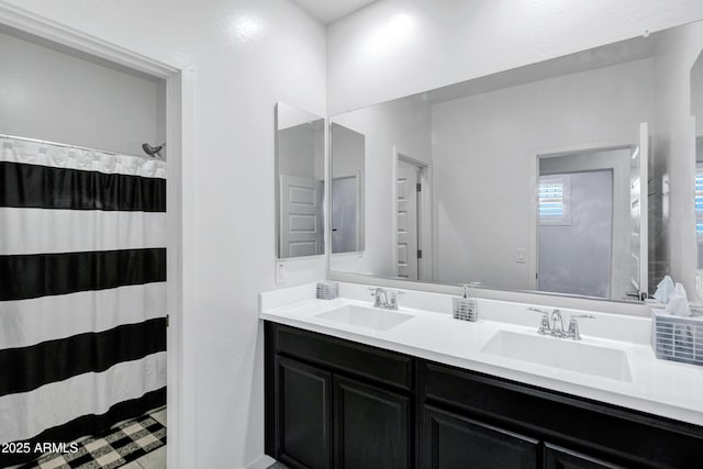 5223 S Axiom, Mesa, AZ 85212 - bathroom with double vanity and curtained shower